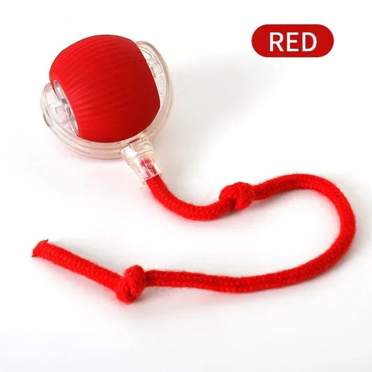 Cat Interactive Ball Toys Automatic Rolling Ball Faux Tail Rechargeable Smart Pet Electric Toy Dog Cat Training Imitate Mouse
